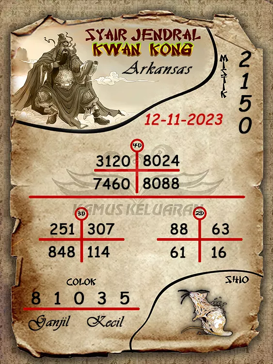 syair jendral kwan kwong arkansas 12 11 2023