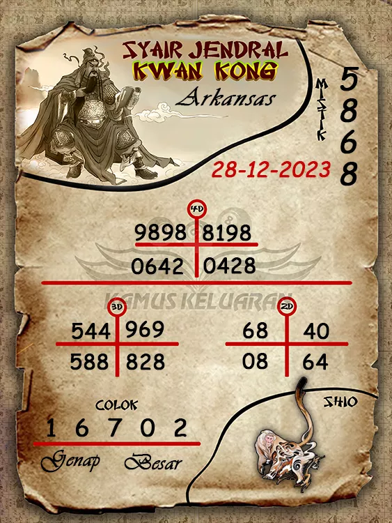syair jendral kwan kwong arkansas 28 12 2023