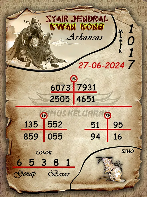 syair jendral kwan kwong arkansas 27 06 2024