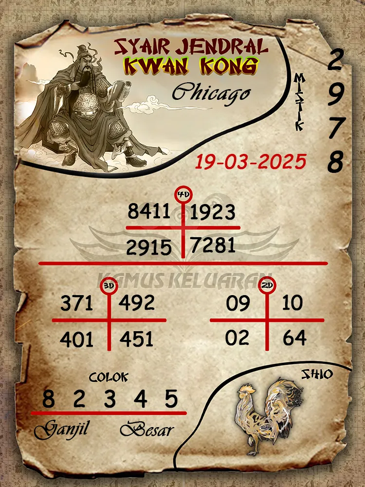 syair jendral kwan kong chicago 19 03 2025