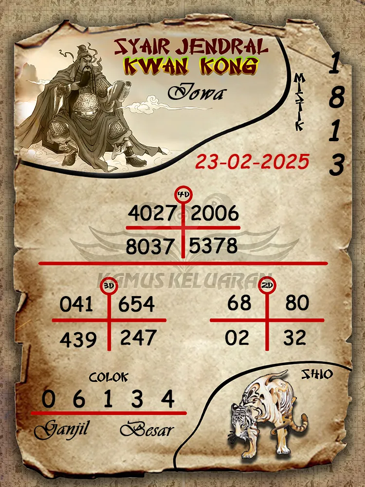 syair jendral kwan kong iowa 23 02 2025
