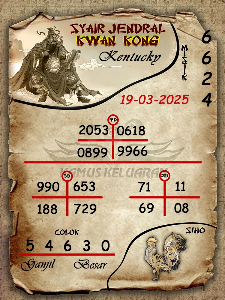 syair jendral kwan kong kentucky 19 03 2025