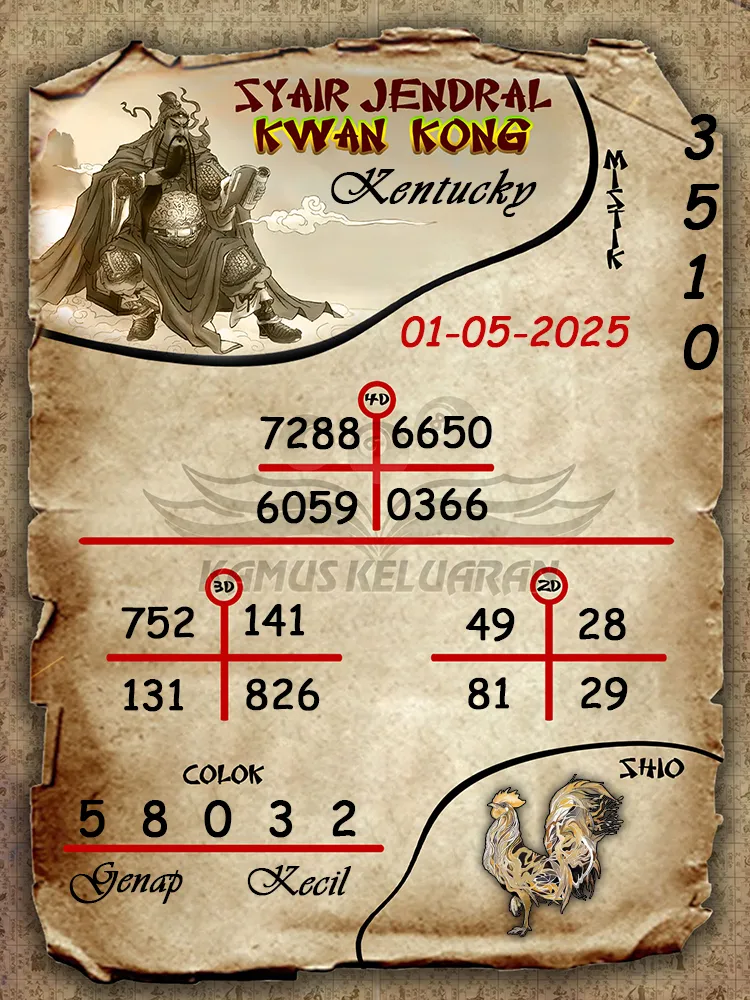 syair jendral kwan kong kentucky 01 05 2025