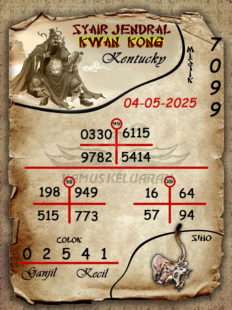 syair jendral kwan kong kentucky 04 05 2025