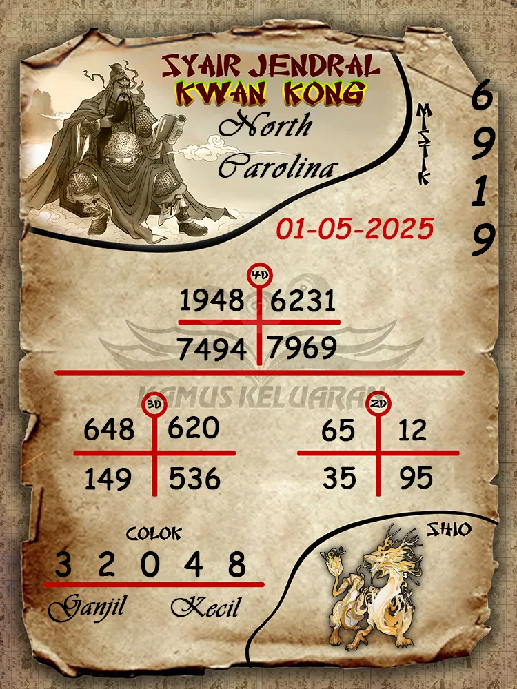 syair jendral kwan kong north carolina 01 05 2025