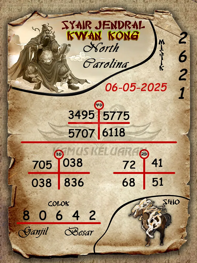 syair jendral kwan kong north carolina 06 05 2025