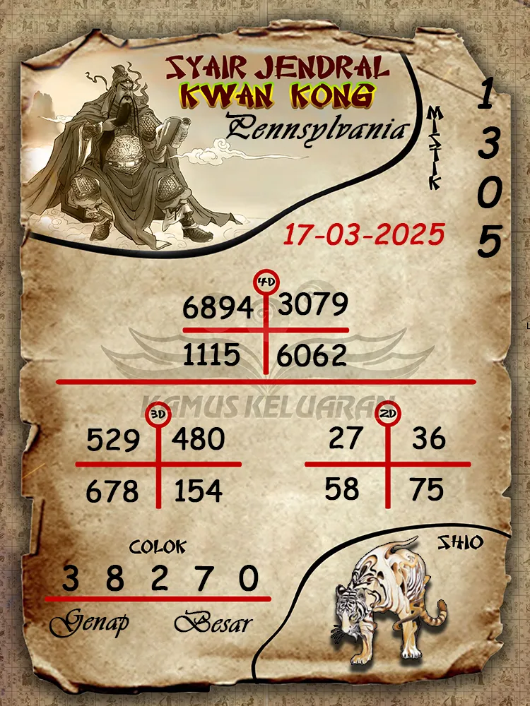syair jendral kwan kong pennsylvania 17 03 2025
