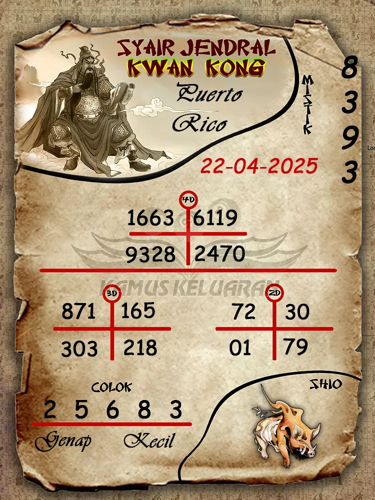syair jendral kwan kong puerto rico 22 04 2025